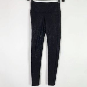 Athleta Crackle Chaturanga Tights Leggings XXS Black Silver Metallic 159874